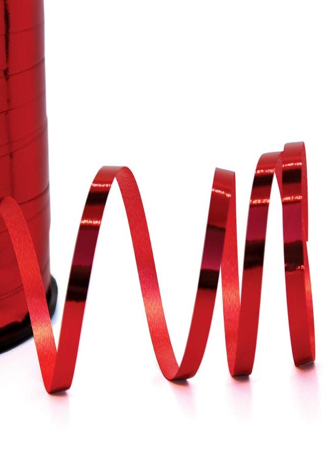 أوليفان شريط فضي مجعد لتغليف الهدايا، شريط أحمر مجعد رفيع، شريط معدني لامع لتغليف هدايا عيد الميلاد وأكاليل الزهور، وتزيين حفلات أعياد الميلاد/رأس السنة، وتغليف الهدايا، 500 ياردة - Image 4